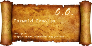 Oszwald Orsolya névjegykártya